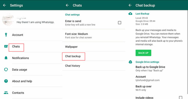 Googleドライブを使用してAndroid WhatsAppをバックアップします