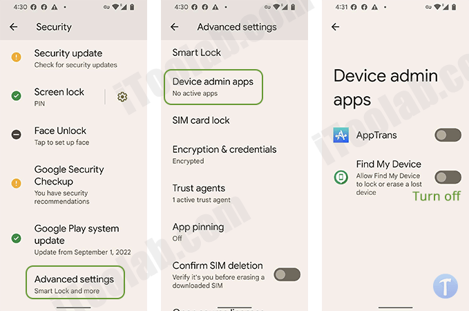 Androidで非表示のデバイス管理者を見つけるにはどうすればよいですか