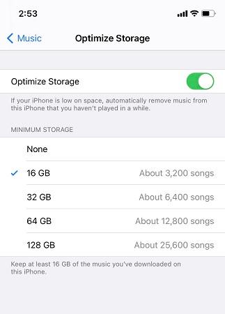 電源を入れるには、iPhoneストレージを修正するためにストレージを最適化します。ほぼ完全なバグ