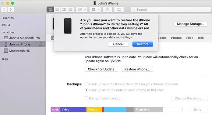 iPhone 15をiTunesでロック解除します