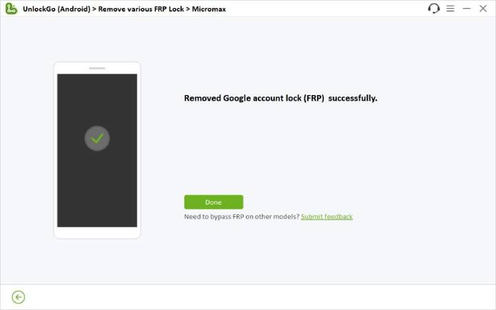 MicroMax FRPバイパスに正常に