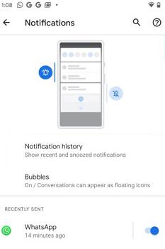 WhatsApp通知履歴
