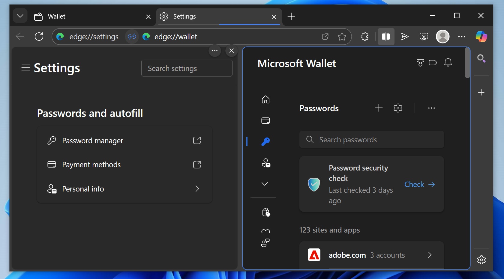 Microsoft Edgeパスワードマネージャー