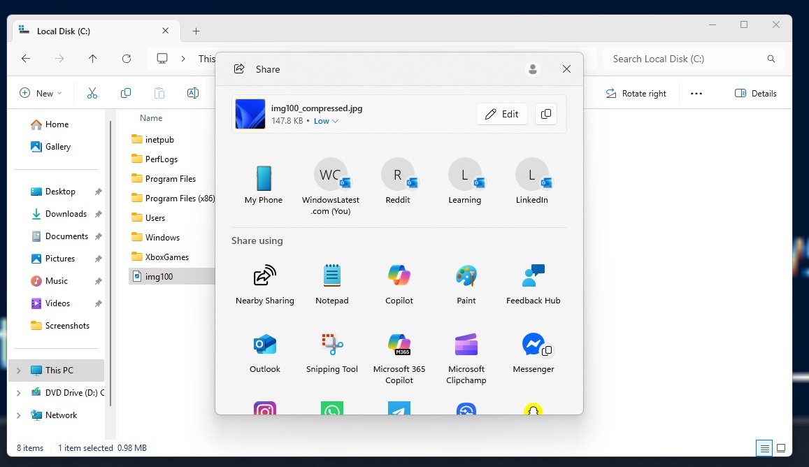 Windows 11圧縮レベルは低い